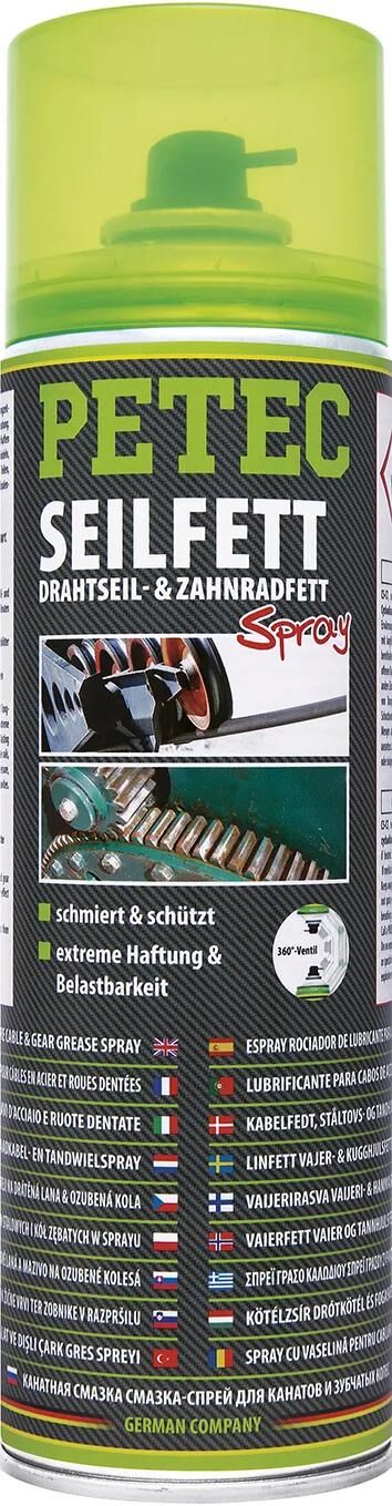 PETEC haftschmiermittel seilfett rope grease spray 500 ml