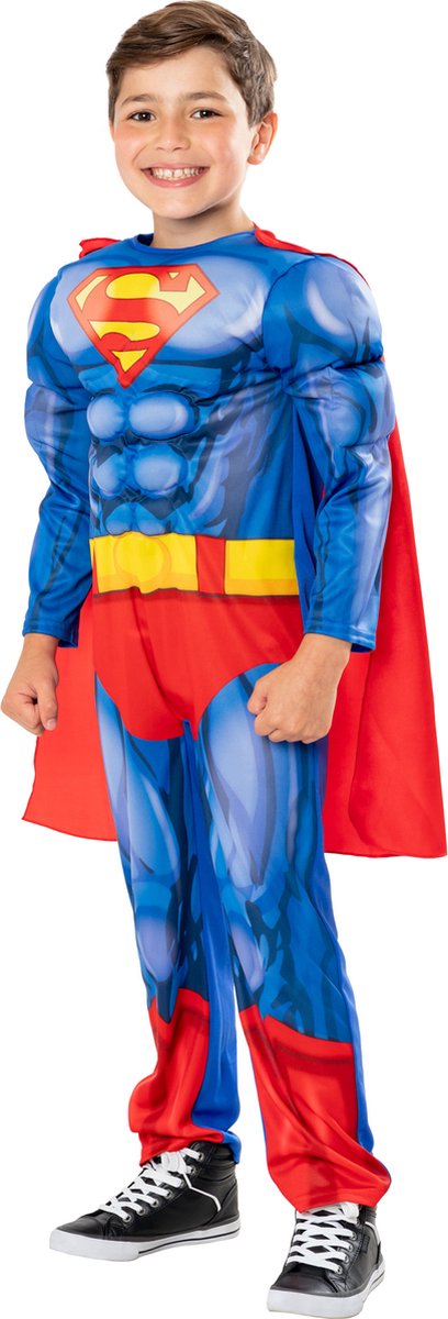Rubies Superman licentie gespierd lichtblauw - kinderen - maat 98-104