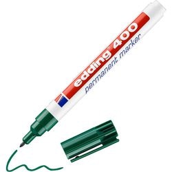 Permanent marker Edding 400 breed 1mm groen rond sneldrogend milieuvriendelijk