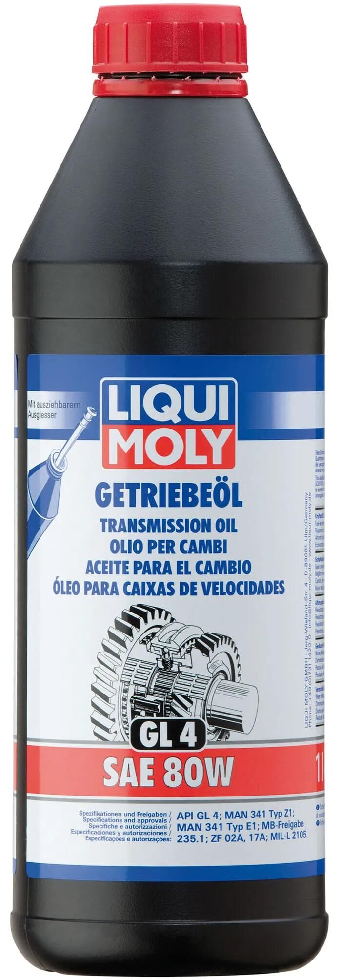 LIQUI MOLY getriebeöl gl4 gear oil gl4 sae 80w lm 1 ltr.