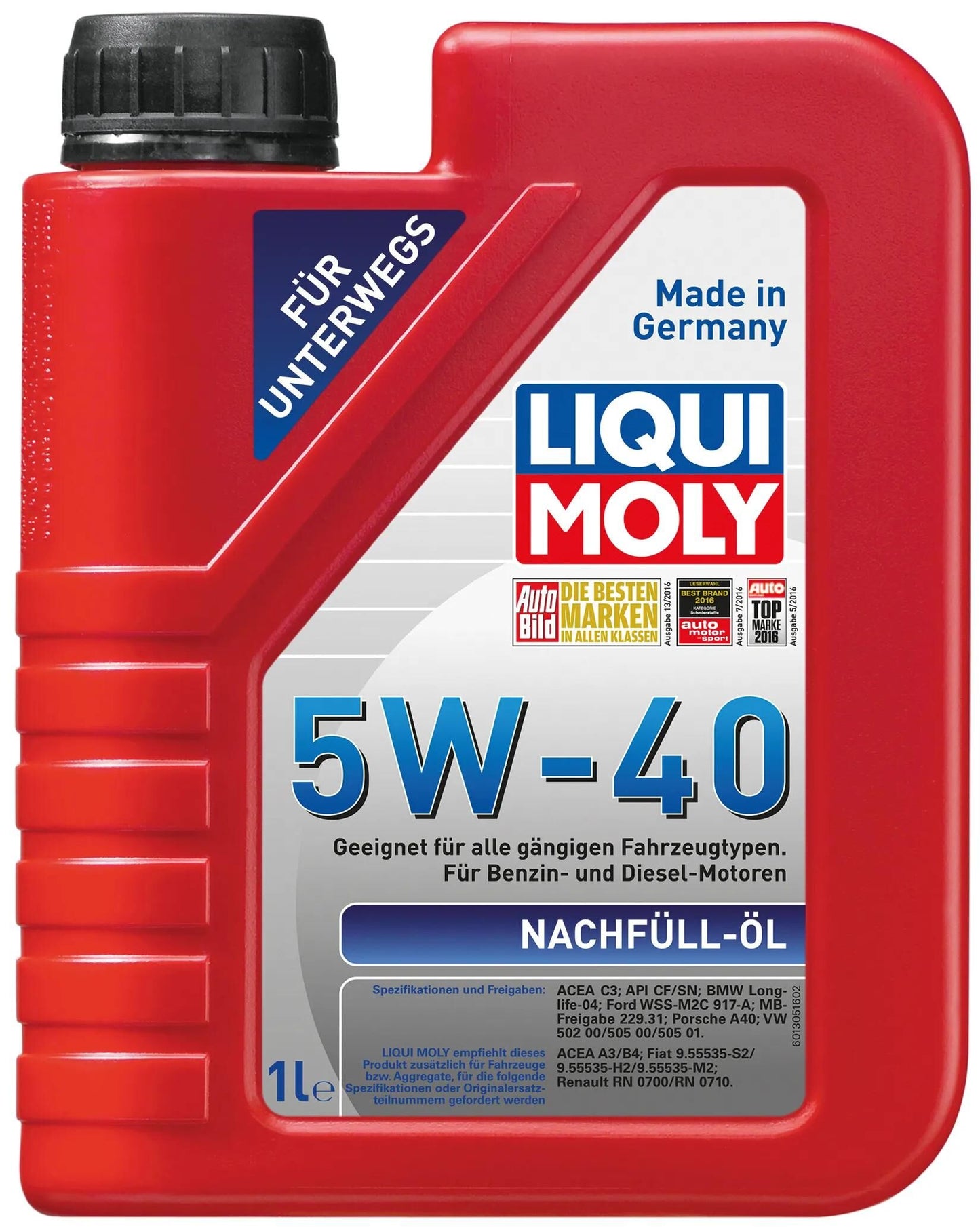 LIQUI MOLY motoröl nachfüllöl refill oil 5w40 1 ltr.