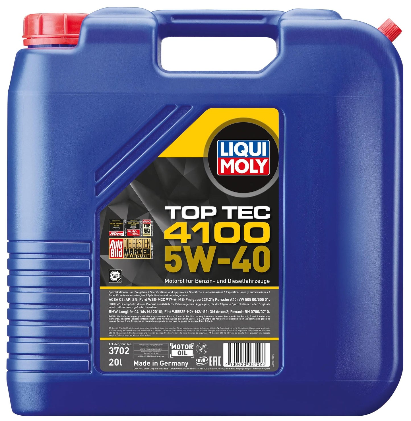 LIQUI MOLY motoröl top tec 4100 top tec 4100 20l 5w-40