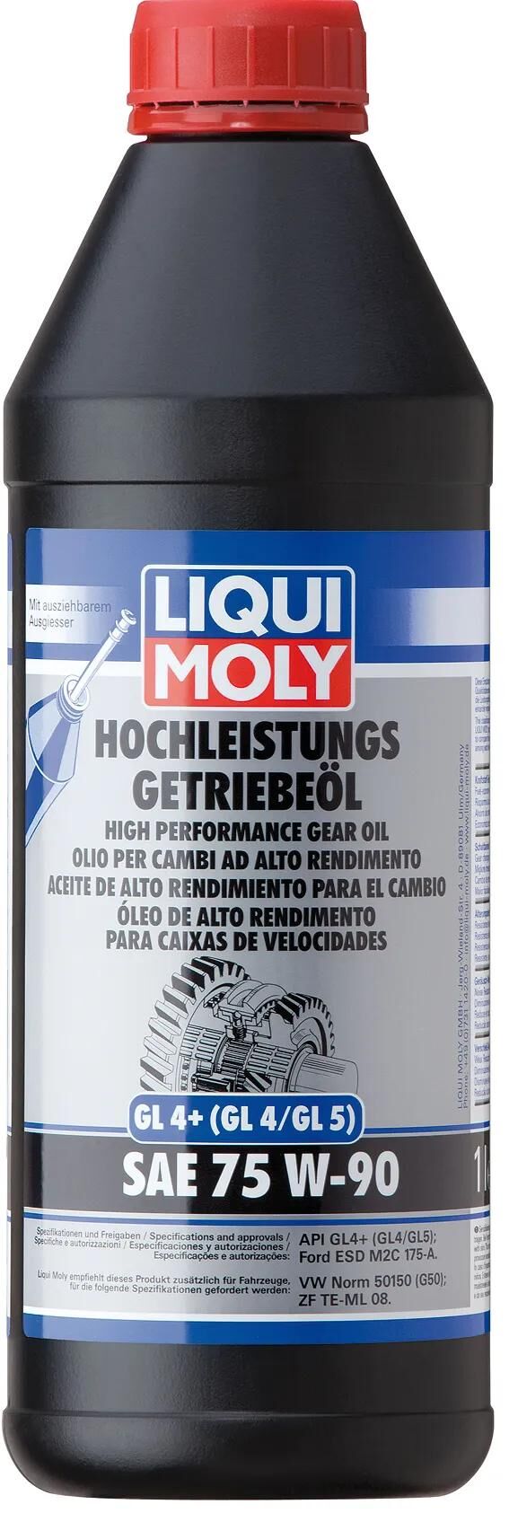 LIQUI MOLY getriebeöl gl 4+ gear oil gl4+ 1ltr. sae75w-90