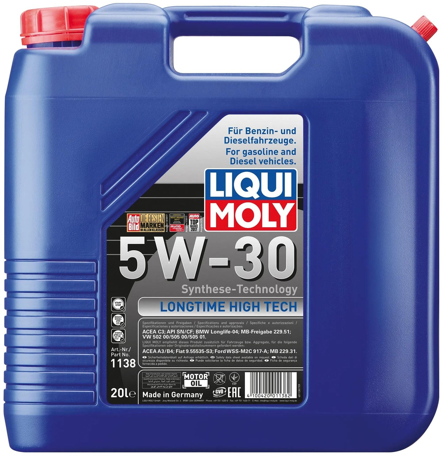 LIQUI MOLY motoröl longtime high tech longtime high tech 5w-30 20 ltr.