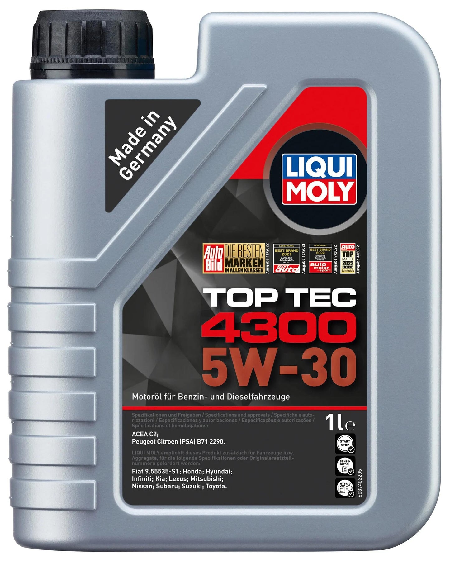 LIQUI MOLY motoröl top tec 4300 motoroel toptec4300 5w-30 lm 1 ltr.