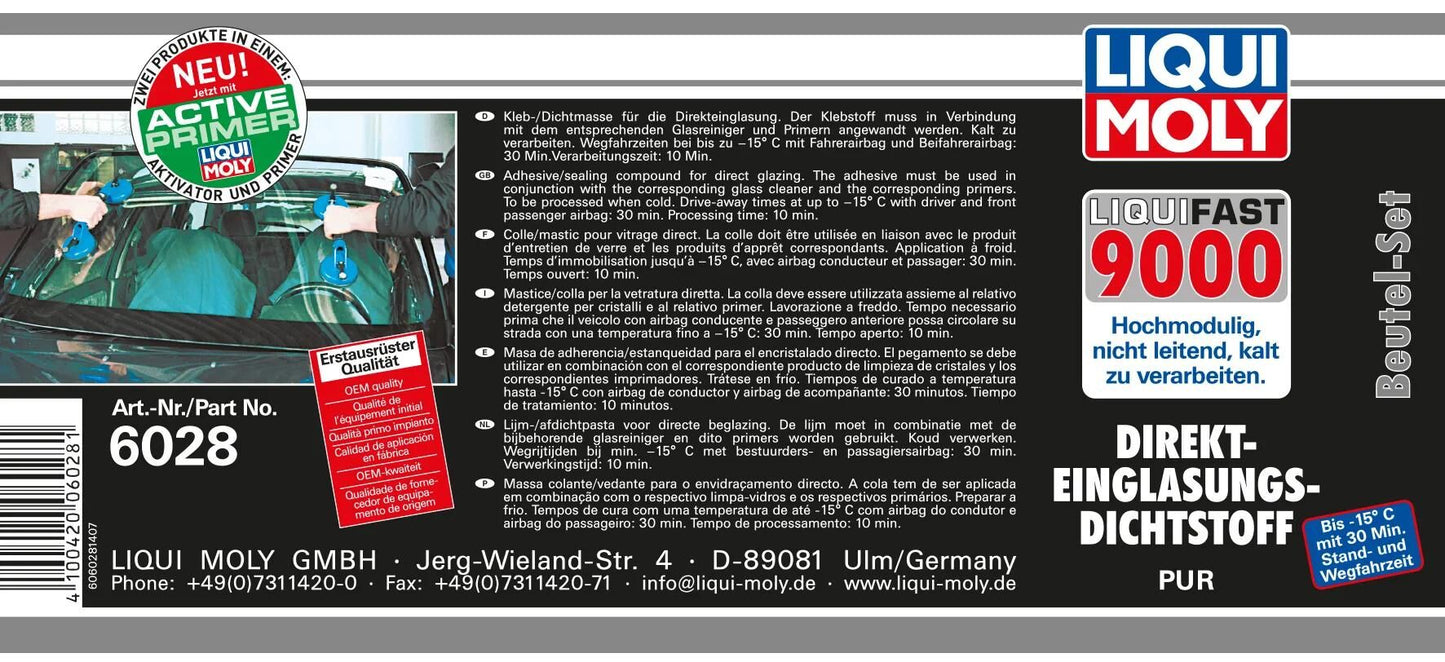 LIQUI MOLY scheibenkleber liquifast 9000 window adhesive set liquifast 9000 set