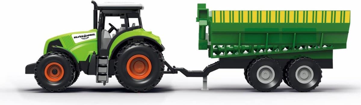 Online Retail Shop Silver wheels tractor met aanhanger en licht en geluid