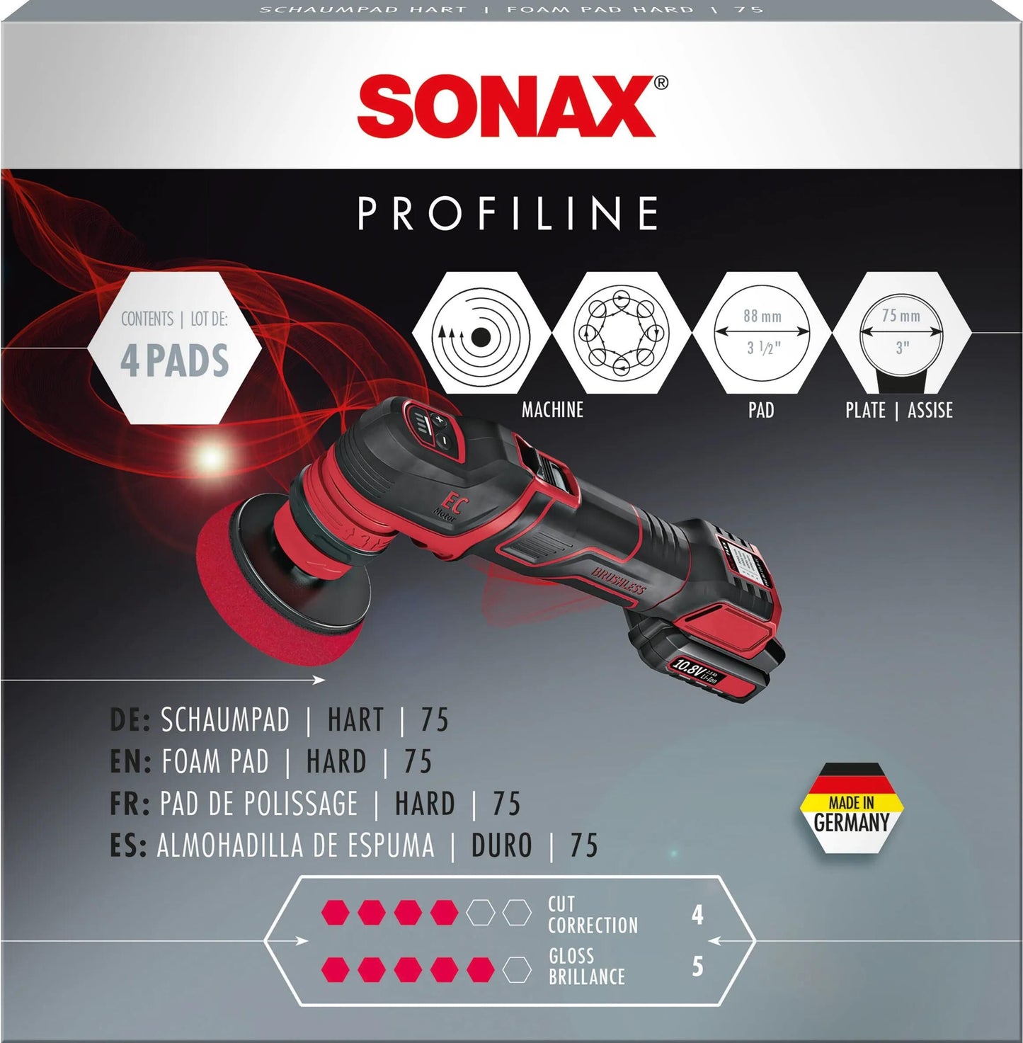 SONAX polierschwamm foam pad hardeners 75