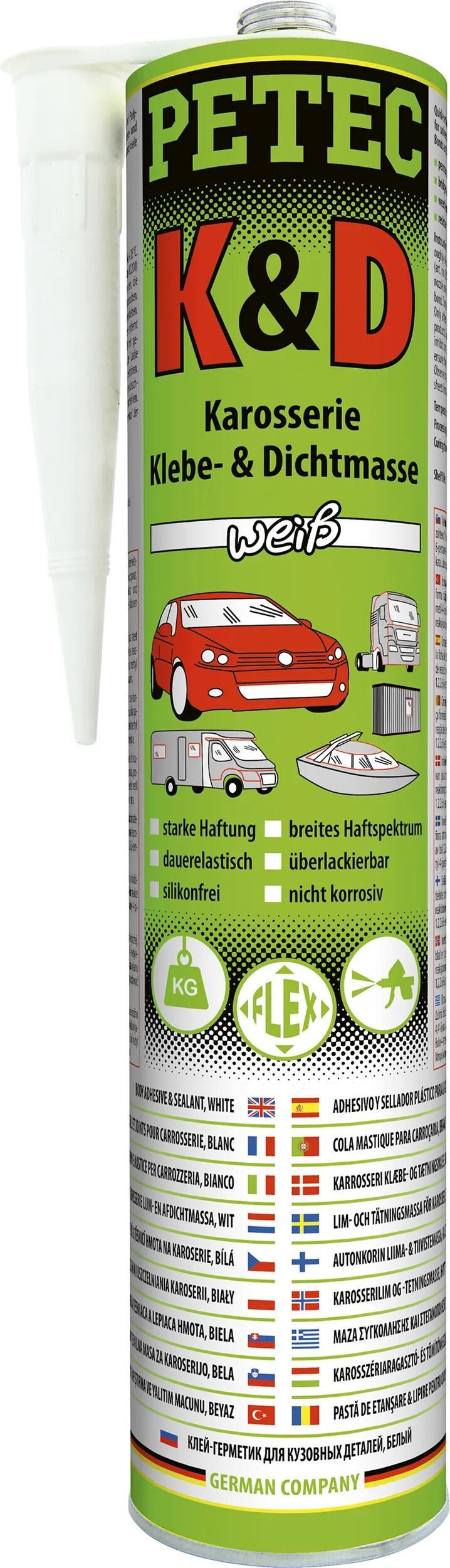 PETEC dichtmasse k d body sealant 310 ml white
