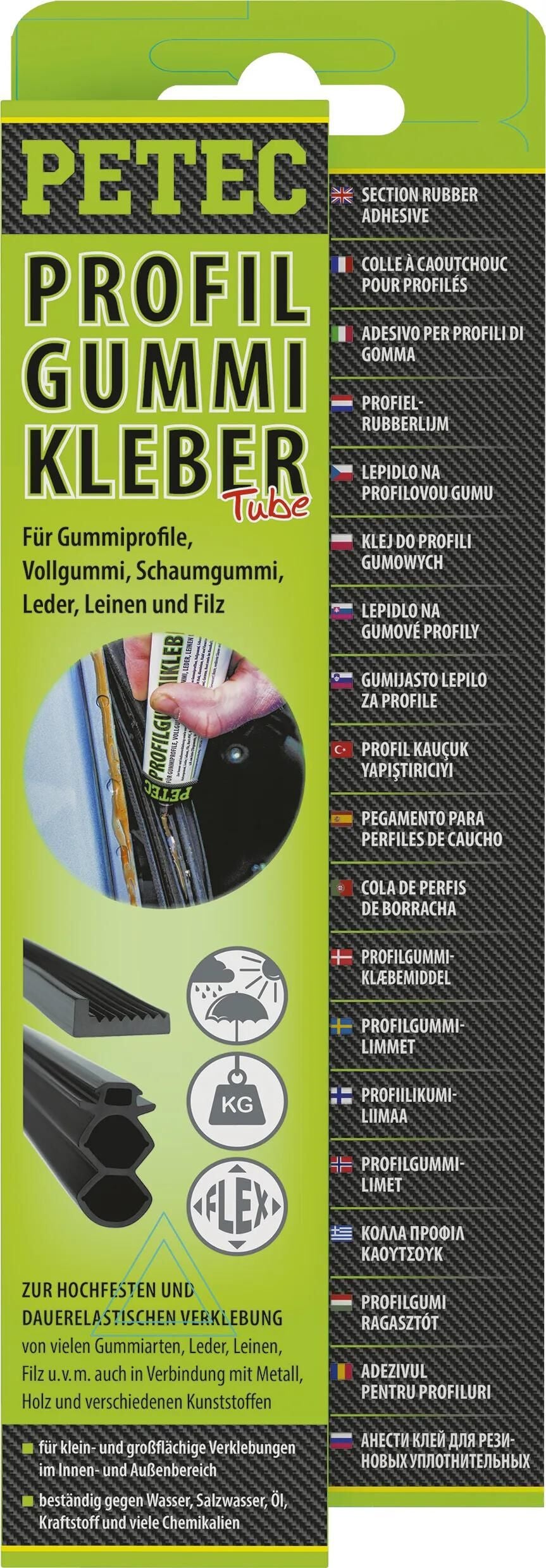 PETEC profilgummikleber profile rubber adhesive 7 tube, on sb-card