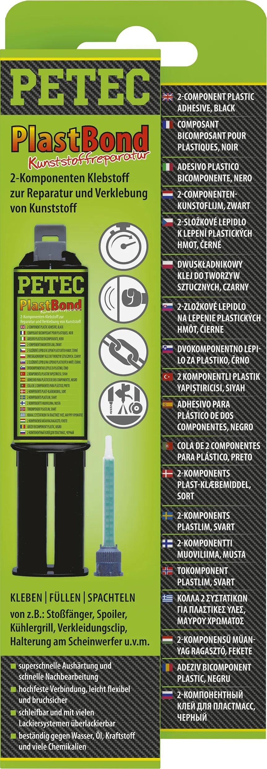 PETEC zweikomponentenklebstoff plastbond 2k adhesive plastbond 24ml double syringe