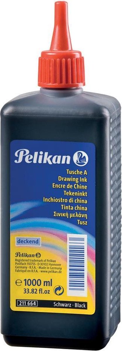 Pelikan Oost-ind.inkt pk 1l.zwart