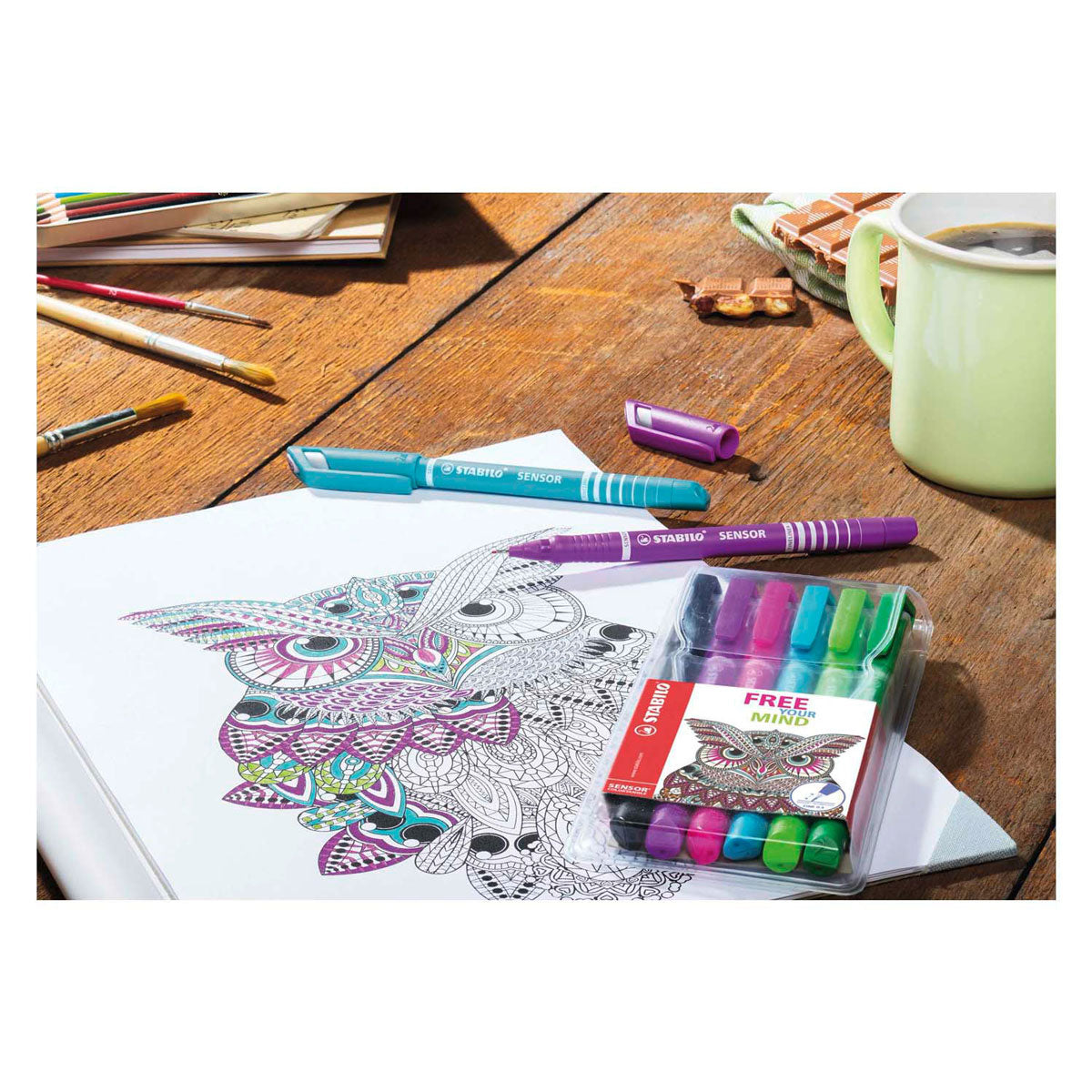 Stabilo sensor fineliner etui 8 kleuren