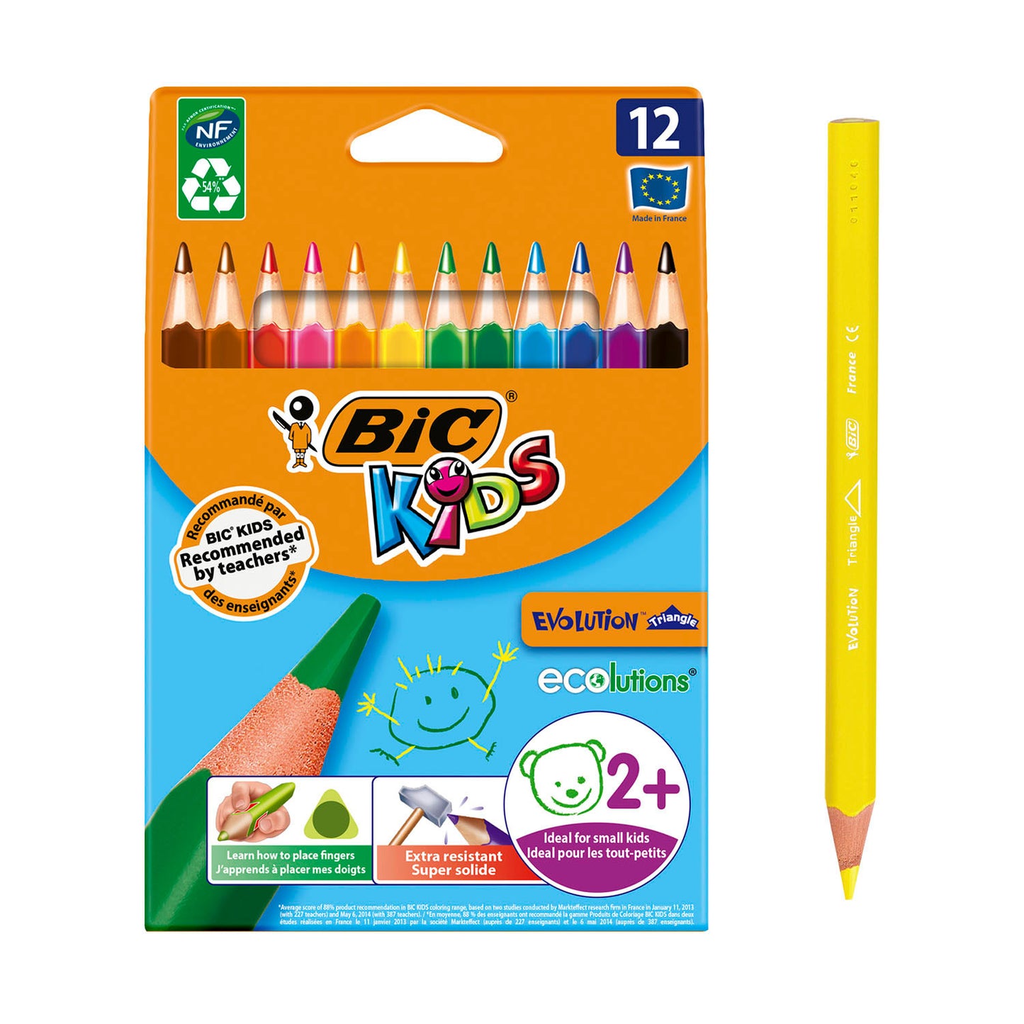 BIC Https: www.cchobby.nl -evolution-kleurpotloden-l-14-cm-vulling-5-mm-diverse-kleuren-12-stuk-1-doos
