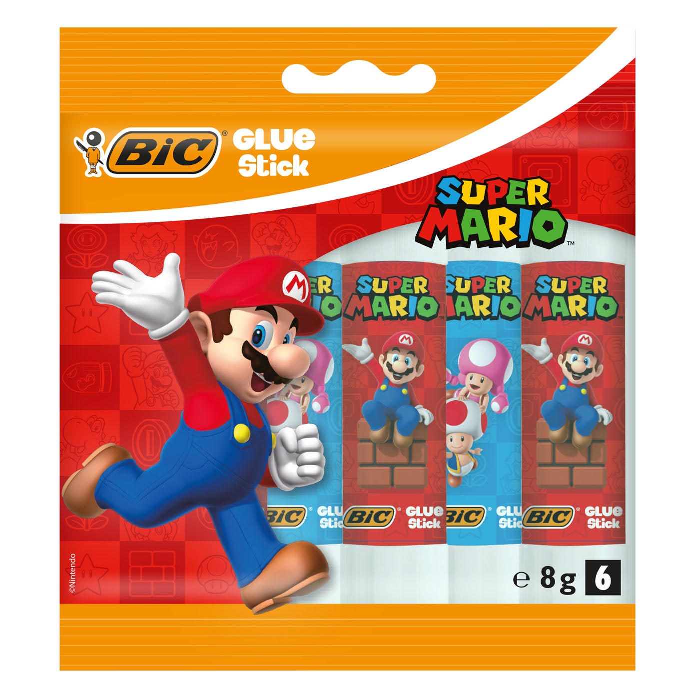 BIC super mario lijmstiften, 6st.