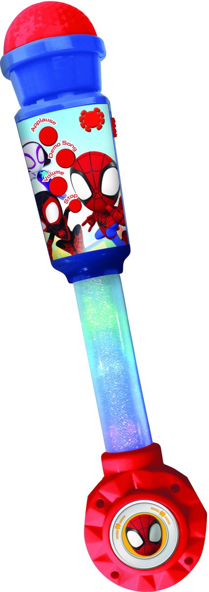Lexibook Spider-man verlichtingsmicrofoon met luidspreker (aux-in), melodieën en geluidseffecten