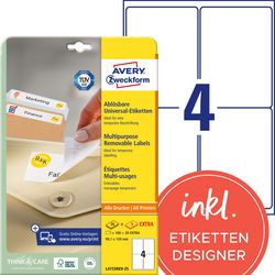 Merkloos Sans Marque Herkleefbare etiketten avery zweckform stick lift wit