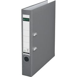 Ordner Leitz 1015 plastic breedte 5,2cm grijs insteeketiket grijpgat