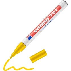 Lakmarker Edding 751 ronde punt 1-2mm geel