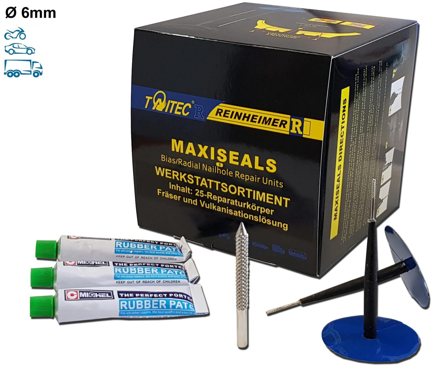 REINHEIMER reifenreparatur-set maxi-seal maxi-seal m6 rep.set d1= 6mm 25st.