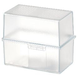 Doos met kaartbestanden Han A7 12,1 x 7,4 x 10,1 cm transparant voor 300 kaarten