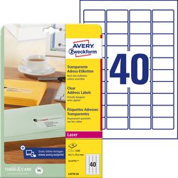 Avery Inkjet adresetiketten 1.000 stuks transparant
