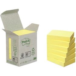 Recycled Notes Pastel 653-1B Post-it 38x51mm pastel geel 6 stuk
