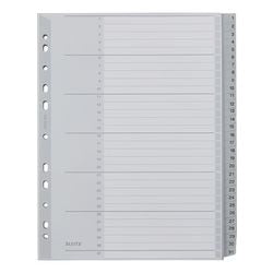 Tabbladen Leitz grijs 1 tot 31 A4 polypropyleen