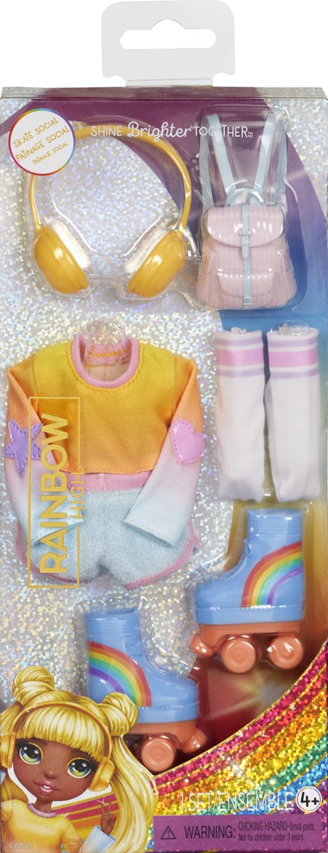 Rainbow High fashion pack assortiment met 1 complete outfit, shoes, sieraden en accessoires om mee te spelen. mix en match voor heel veel speelplezier. speelgoed en cadeau voor kids van 4+