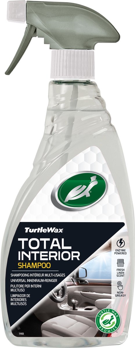 Turtle Wax totaal interieur shampoo - alles-in-één interieurreiniger - voor stof, tapijt vinyl – ook voor technische schermen - siliconenvrije formule – 500ml