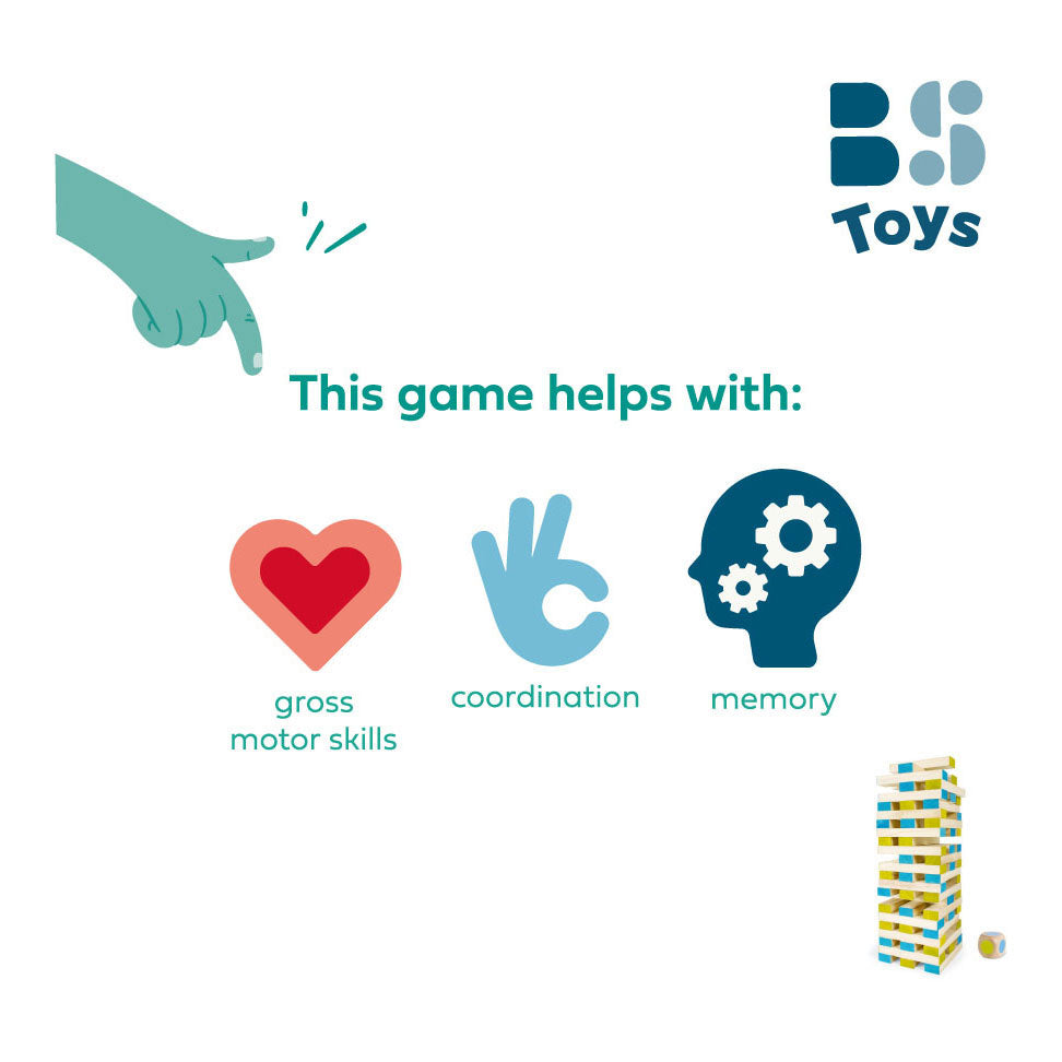 BS Toys mega houten wiebeltoren spel, 61dlg.