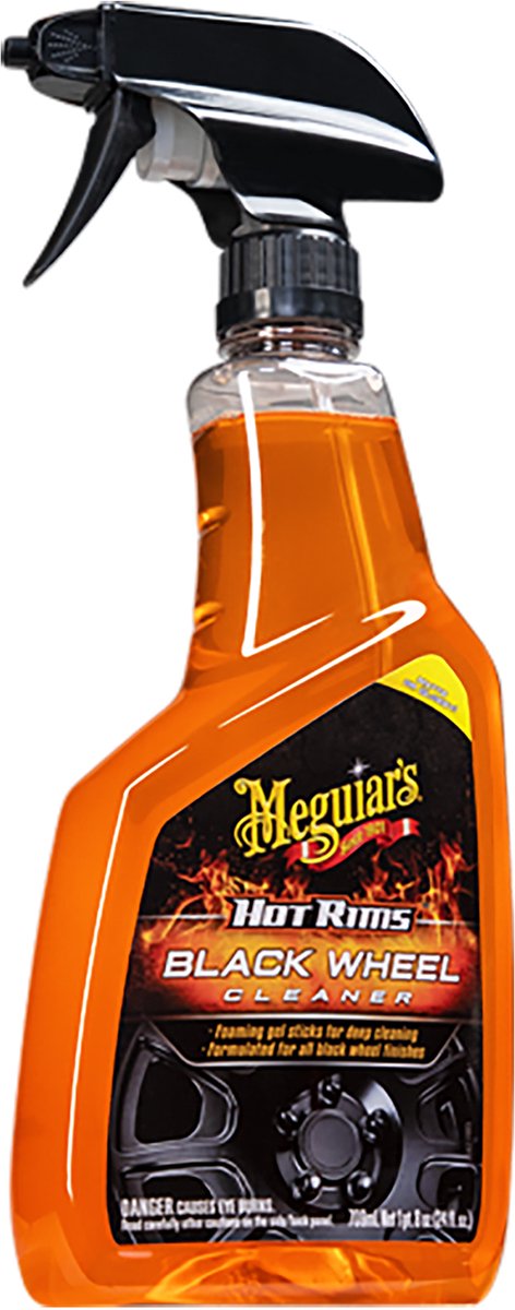 Meguiar's Meguiar’s hot rims black wheel cleaner 710ml – velgenreiniger zwarte velgen – voor hoogglans matte finish – verwijdert remstof