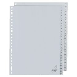 Tabbladen Kangaro PP G452CM A4 120 micron grijs 2-serie 1-52 23-gaats bedrukt