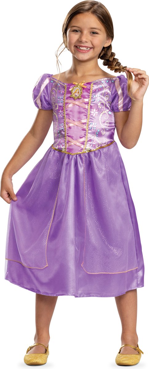 Disguise Disney prinses - tangled, rapunzel jurk classic, maat s (5 - 6 jaar), meisjes