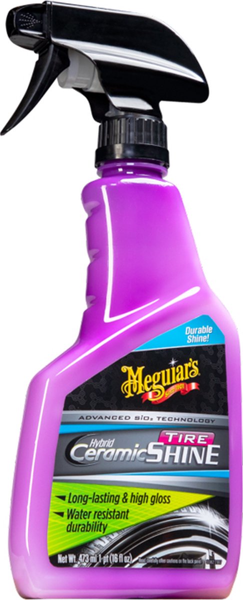 Meguiar's Meguiar’s hybrid ceramic tire shine – bandenzwart dressing – diepzwarte hoogglans – waterafstotende tire shine