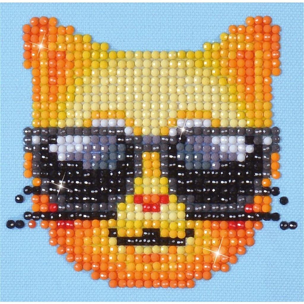 Diamond Dotz diamond painting cool cat 10x10 cm