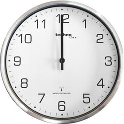 Wandklok TechnoLine WT8900 roestvrijstaal glas 33cm zilver