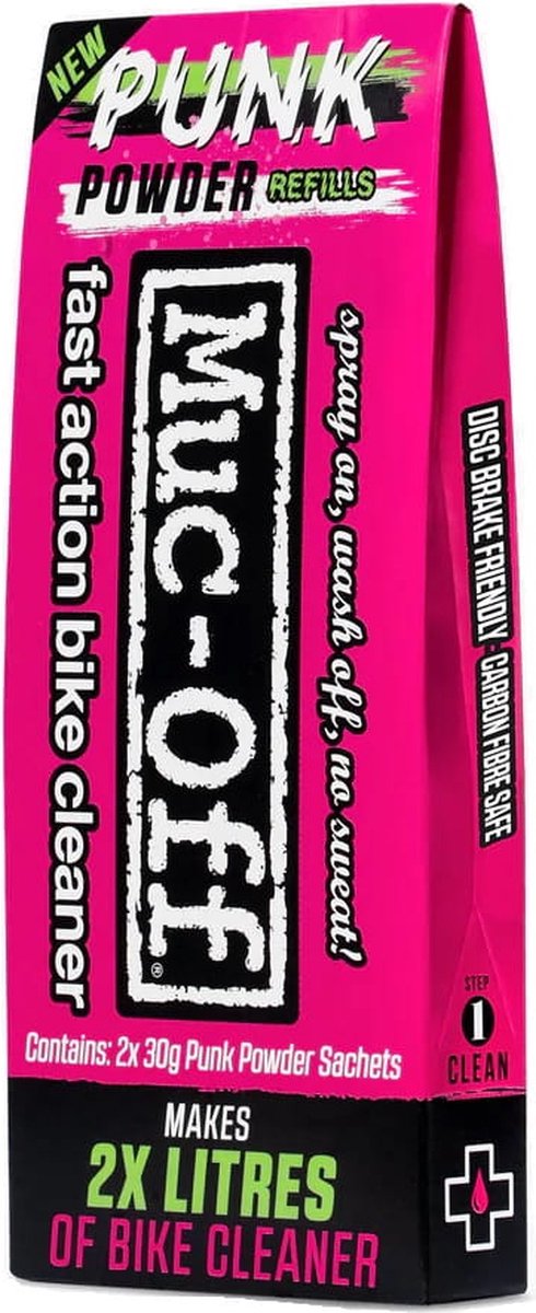 Muc-Off punk powder refills fiets-motor schoonmaakproduct poetsmiddel concentraat - 2x 30gram