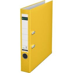 Ordner Leitz 1015 plastic breedte 5,2cm geel insteeketiket grijpgat
