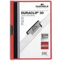 Klemmappen Durable kunststof A4 22x31cm rood schuifklem capaciteit 3mm