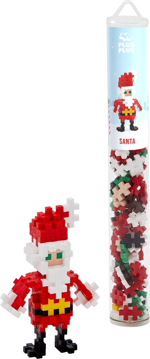 Plus-Plus tube kerstman 100 delige bouwset - 4292 - bouwspeelgoed - constructiespeelgoed - set met bouwstenen - vanaf 5 jaar