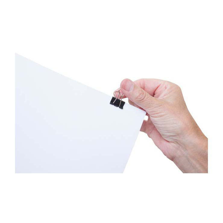 Quantore Papierklem maul zwart, 12st.