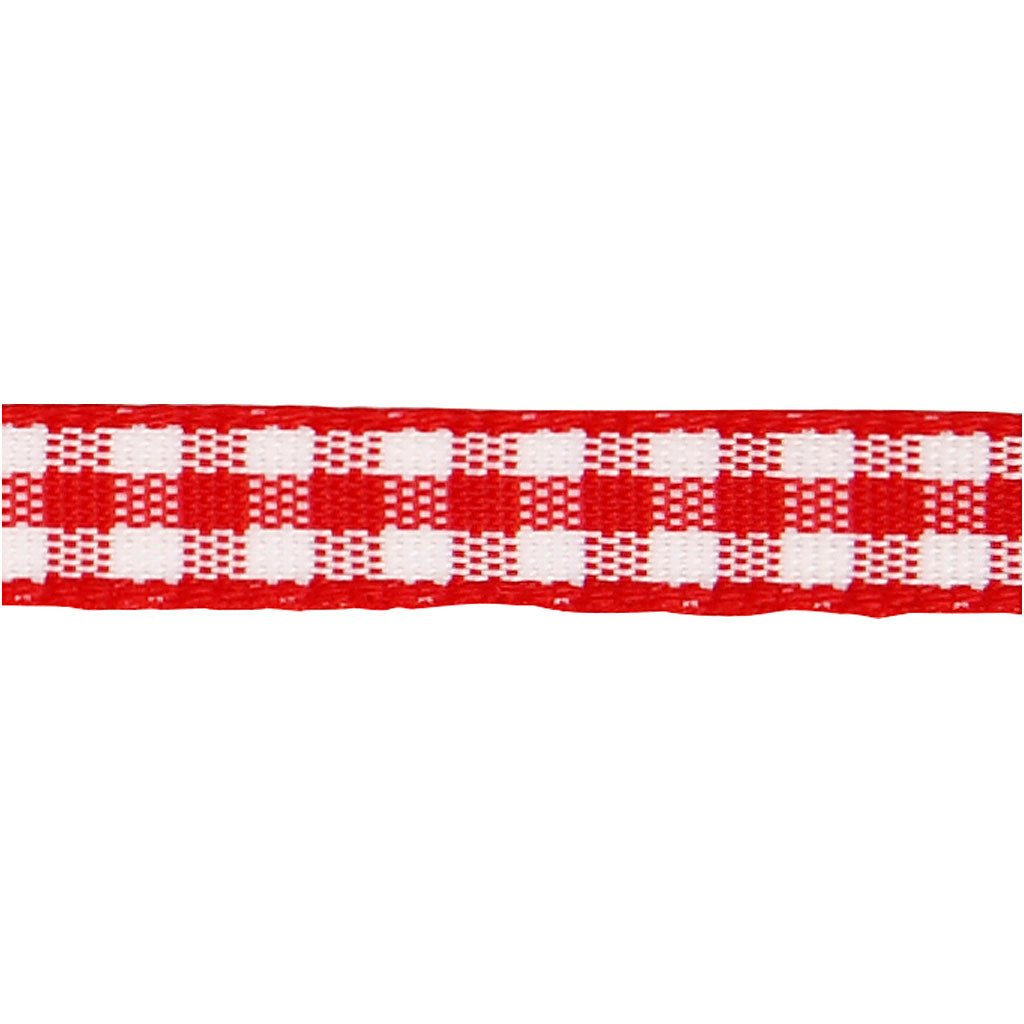Creativ Company Https: www.cchobby.nl geruit-lint-b-6-mm-rood-wit-50-m-1-rol