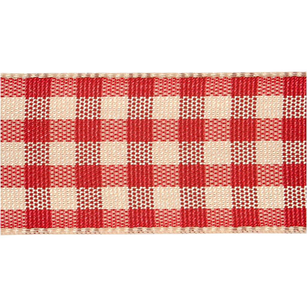 Creativ Company Https: www.cchobby.nl geruit-lint-b-20-mm-antiek-rood-wit-25-m-1-rol