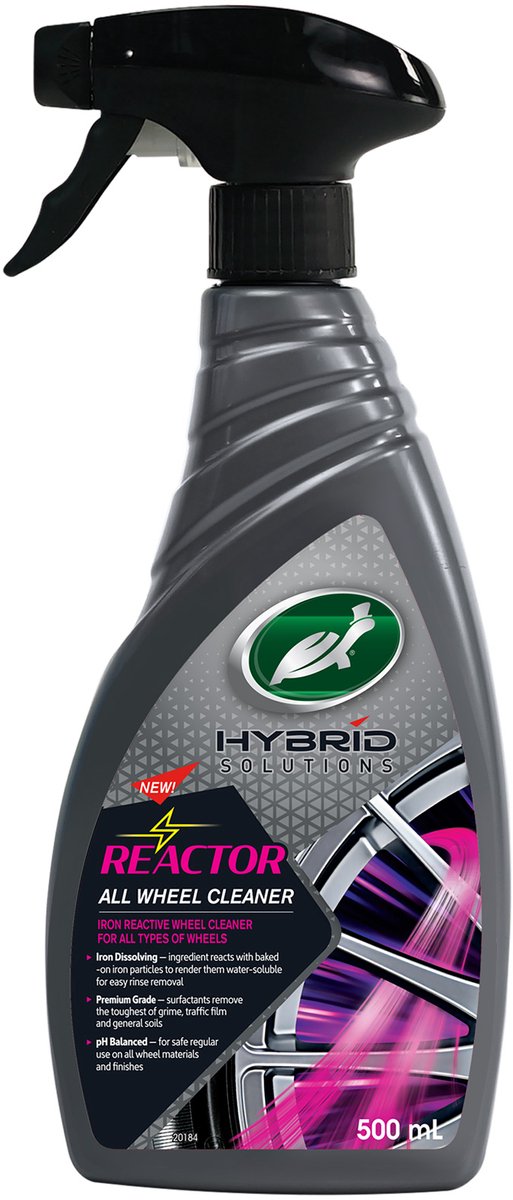 Turtle Wax hybrid solutions reactor - velgenreiniger - voor alle soorten velgen – met ijzer oplossend ingrediënt – verwijdert hardnekkige vuil remstofdeeltjes -kleurverandering geeft visueel signaal - 500ml