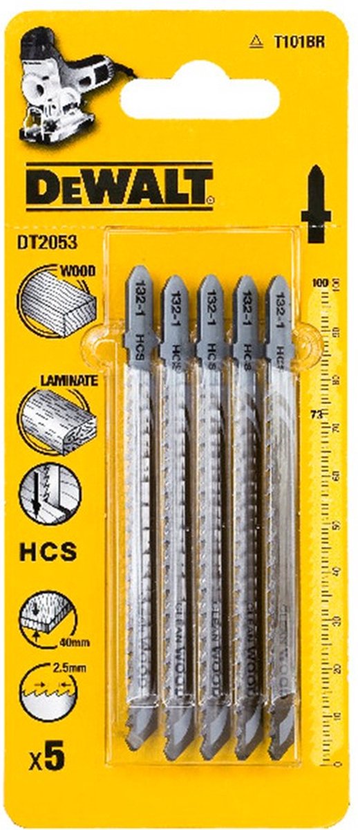 DeWalt dt2053-qz - brzeszczot voor decoupeerzaag - hoge precisie - hcs - 100mm