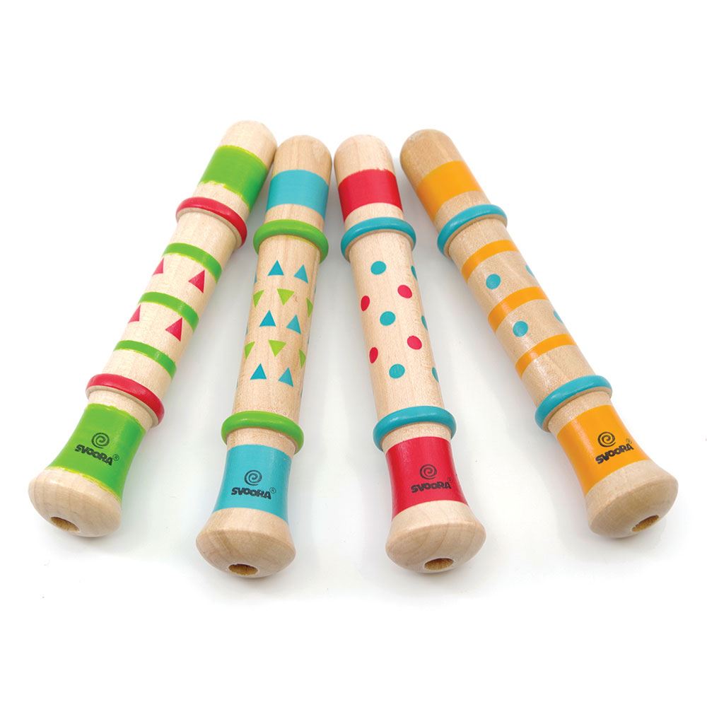 Houten fluitjes Indie. 4 assortie. 3+