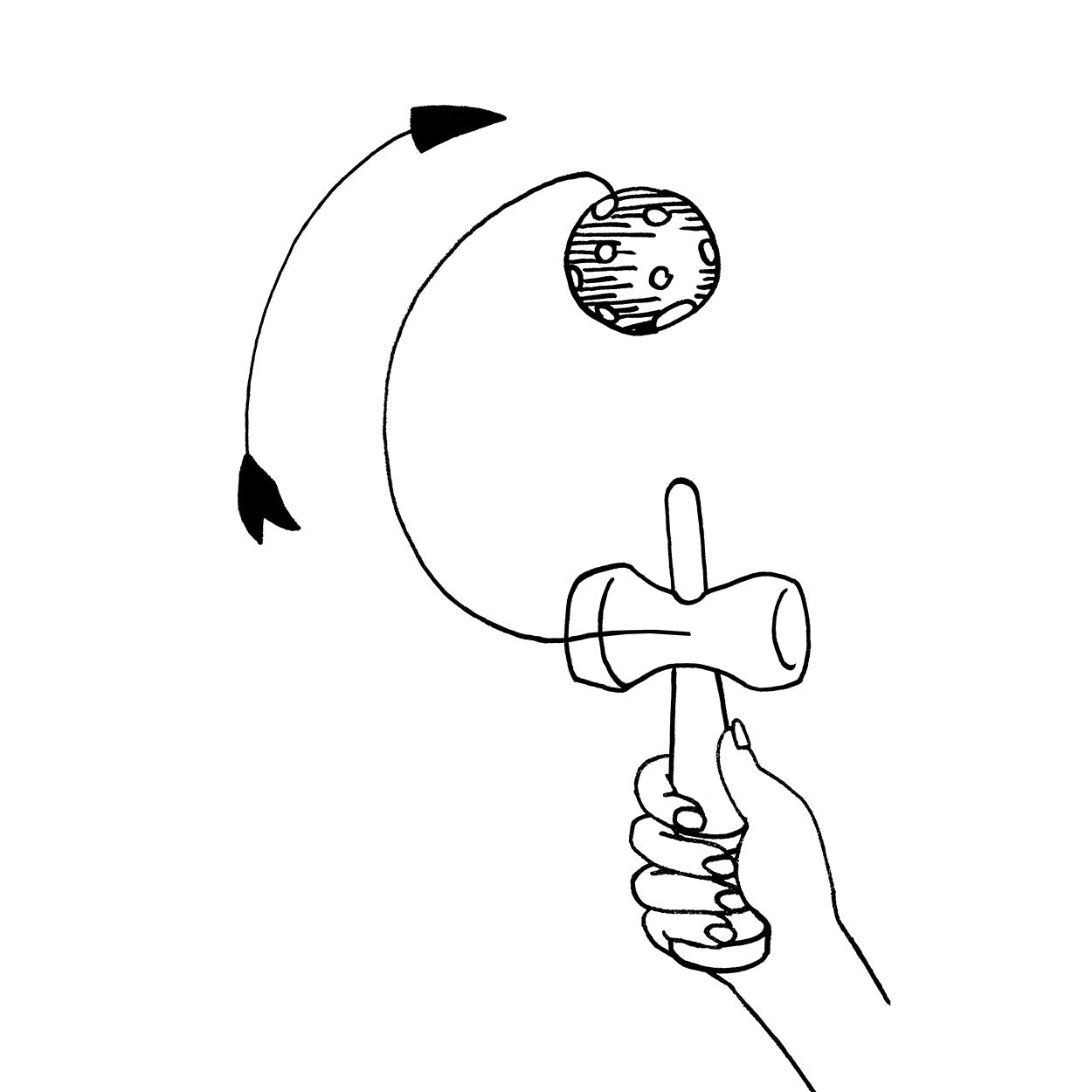 Goki Kendama rood. 17 cm. 4+