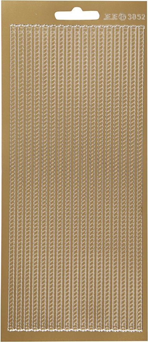 Creativ Company Stickers goud - zelfklevende randen stickers - decoratieve gouden stickervellen - diy versiering - kaarten maken scrapbooking - 10x23 cm - 1 vel