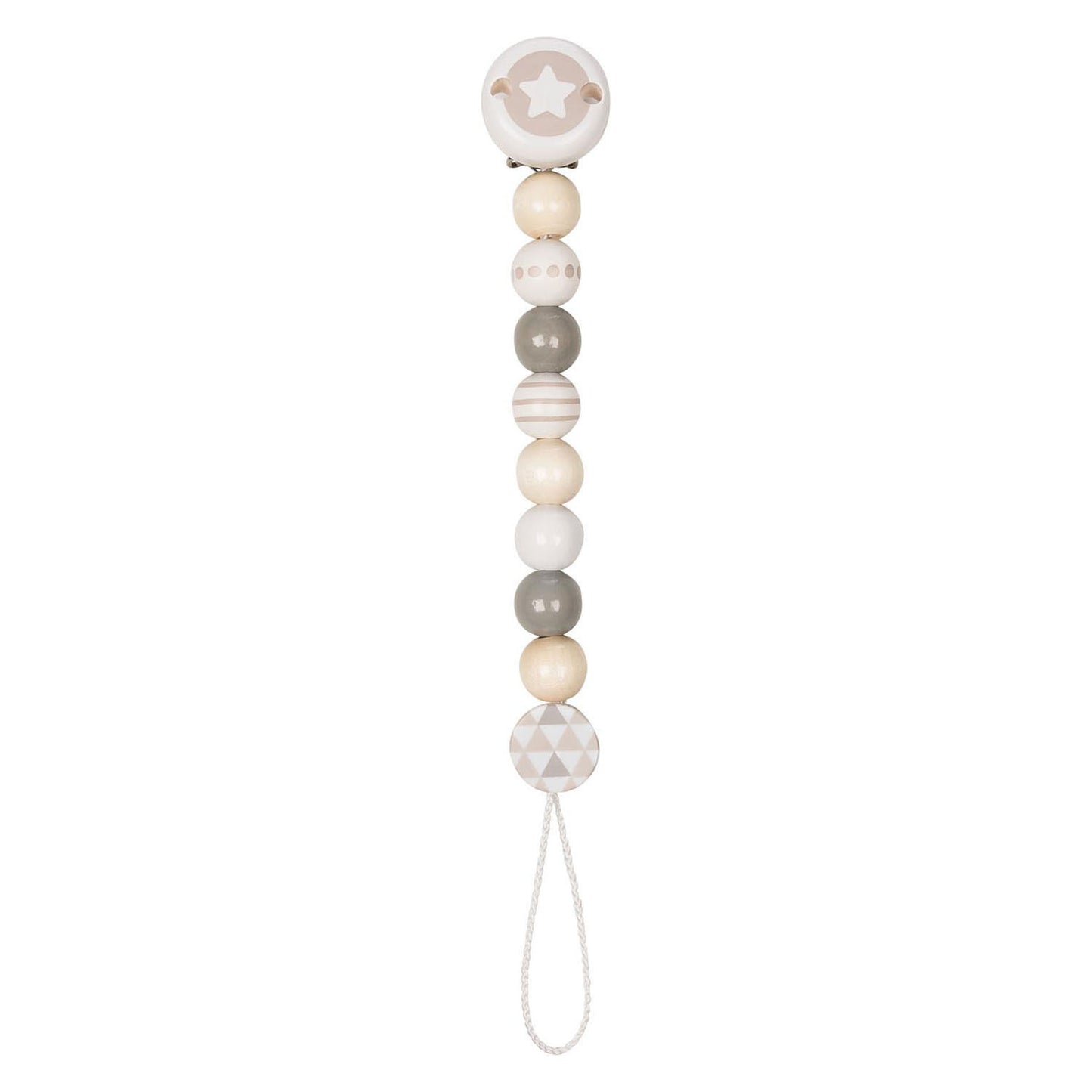 Goki houten fopspeenketting ster grijs